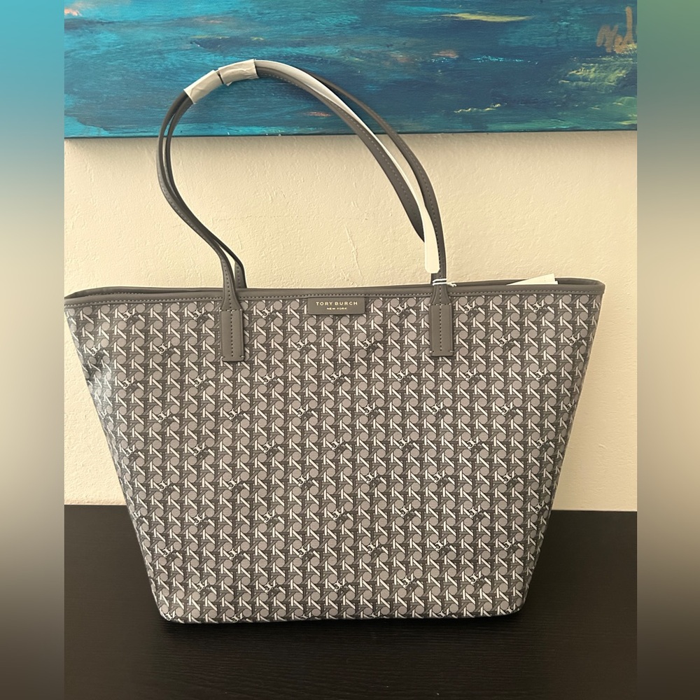 Tory Burch Gray Patterned Women's Tote Bag